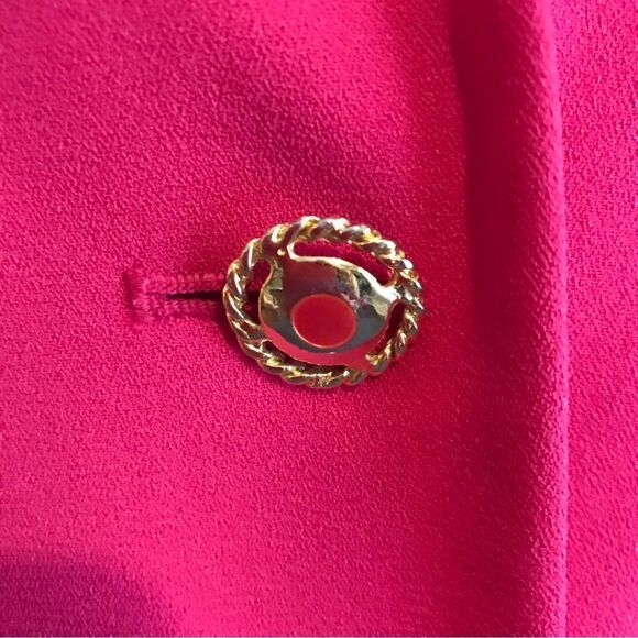 Kasper ASL Blazer Women’s Petite Size 8P Pink Long Sleeve Gold Button V-Neck - Picture 8 of 11